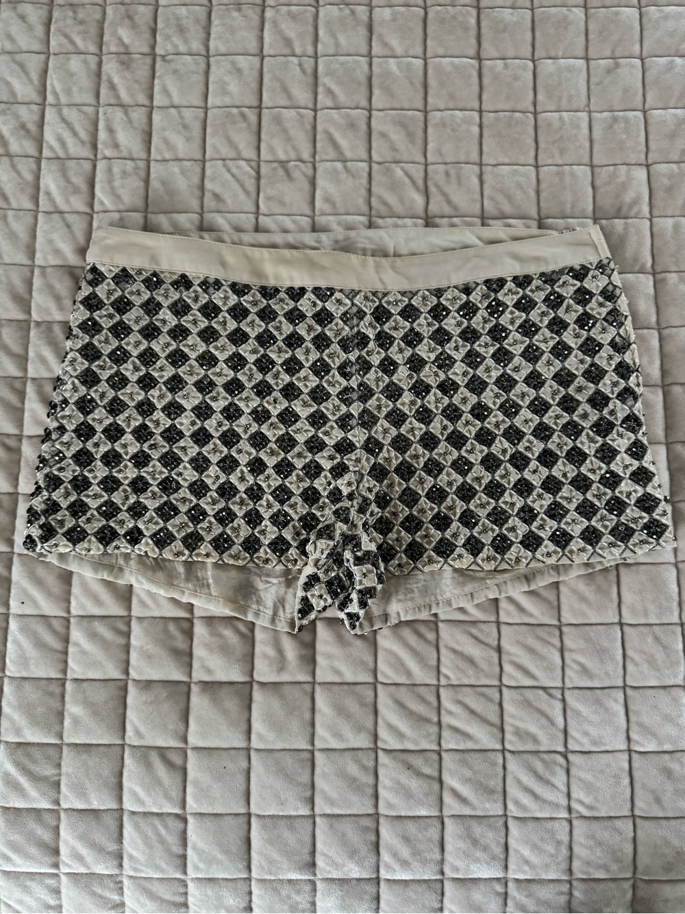 H&M Black and Cream Beaded Shorts (Beyoncé collaborated - summer - 2013)